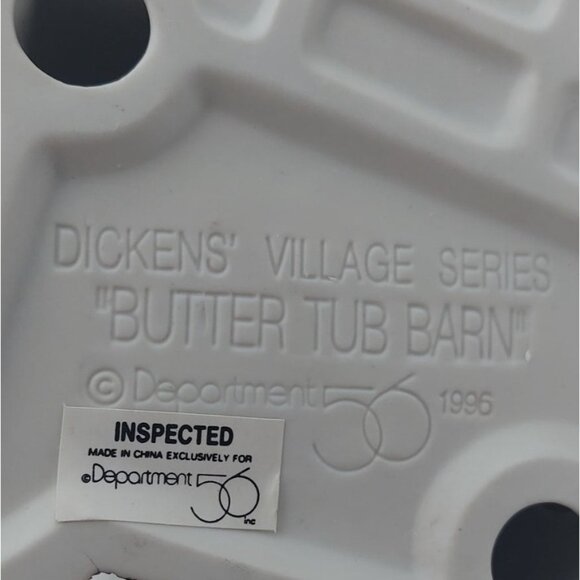 Department 56 Dickens Village Butter Tub Barn Handpainted Porcelain Christmas - Picture 9 of 9